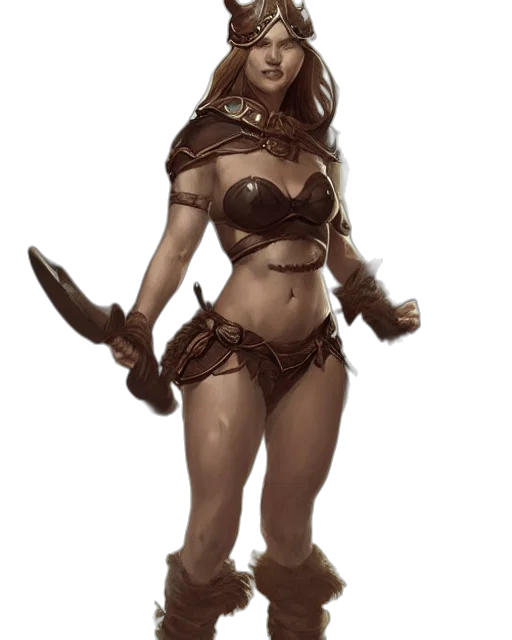 fantasy art, concept art, comic book art, 3d render, earth tones, dark, beautiful, female transparent PNG cut-out