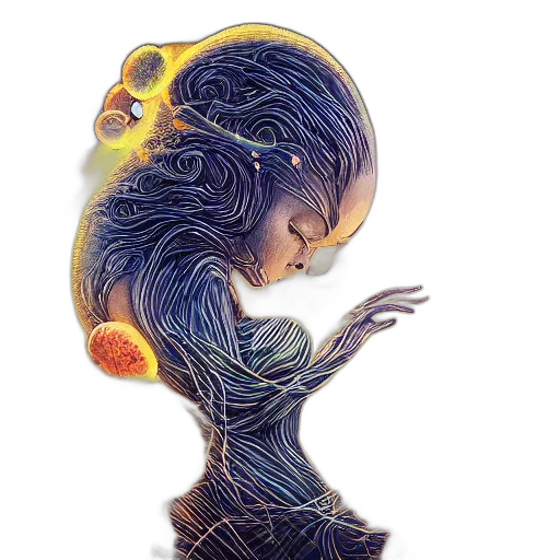 hair, creature, dress, face transparent PNG cut-out