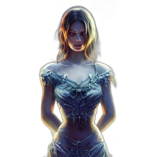 dress, face, mask, fantasy art, concept art, comic book art, pixel art, blue transparent PNG cut-out