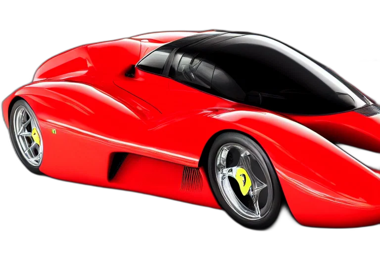 car, weapon, 3d render, photorealistic, concept art, retro, futuristic, ferrari transparent PNG cut-out