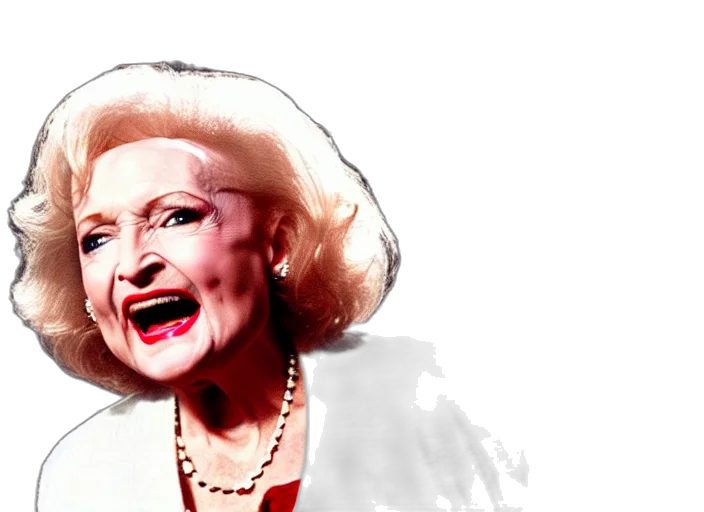 photorealistic, cartoon, publicity, photo, still, betty, white, gangsta transparent PNG cut-out