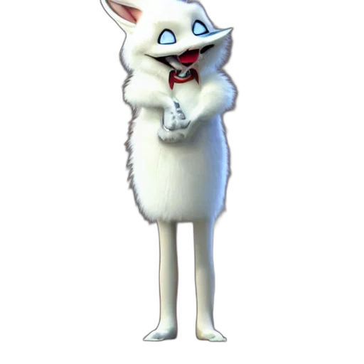 staff, animal, creature, jacket, concept art, 3d render, cartoon, watercolor transparent PNG cut-out