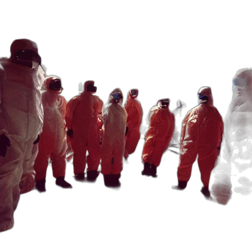 mask, staff, jacket, concept art, 3d render, outer space, wide, shot transparent PNG cut-out