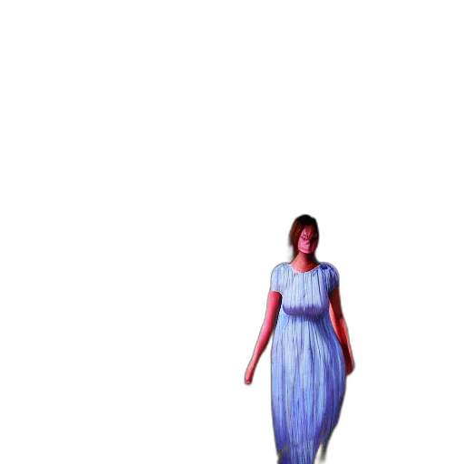 dress, robot, creature, hair, 3d render, vaporwave, pixel art, concept art transparent PNG cut-out