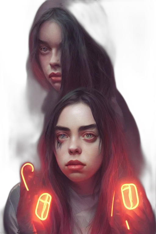 face, jacket, concept art, fantasy art, cyberpunk, comic book art, neon lights, fire transparent PNG cut-out