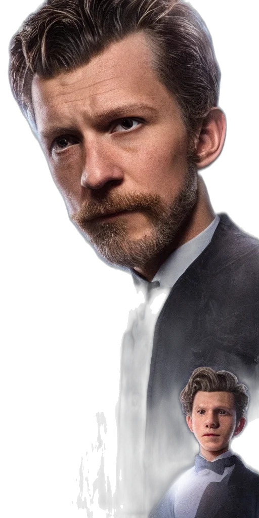 jacket, face, hat, staff, photorealistic, comic book art, concept art, fantasy art transparent PNG cut-out