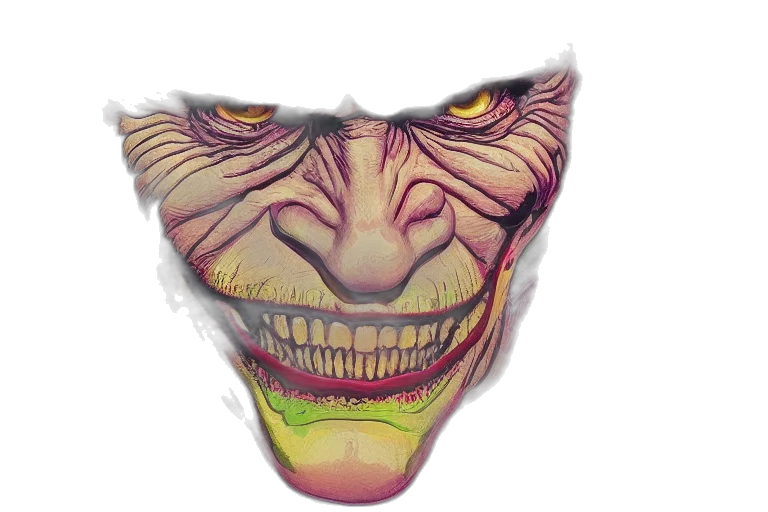 mask, face, creature, 3d render transparent PNG cut-out