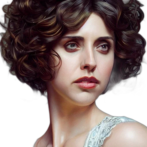 face, hair, dress, photorealistic transparent PNG cut-out