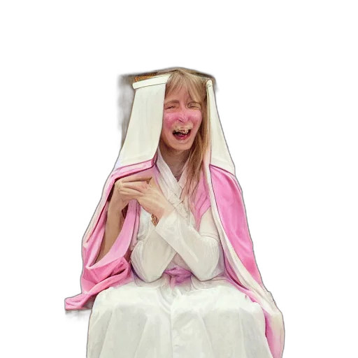dress, face, mask, 3d render, concept art, photorealistic, frontal, portrait transparent PNG cut-out
