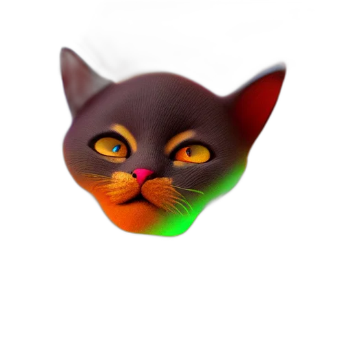 mask, animal, staff, creature, 3d render, photorealistic, concept art, vaporwave transparent PNG cut-out