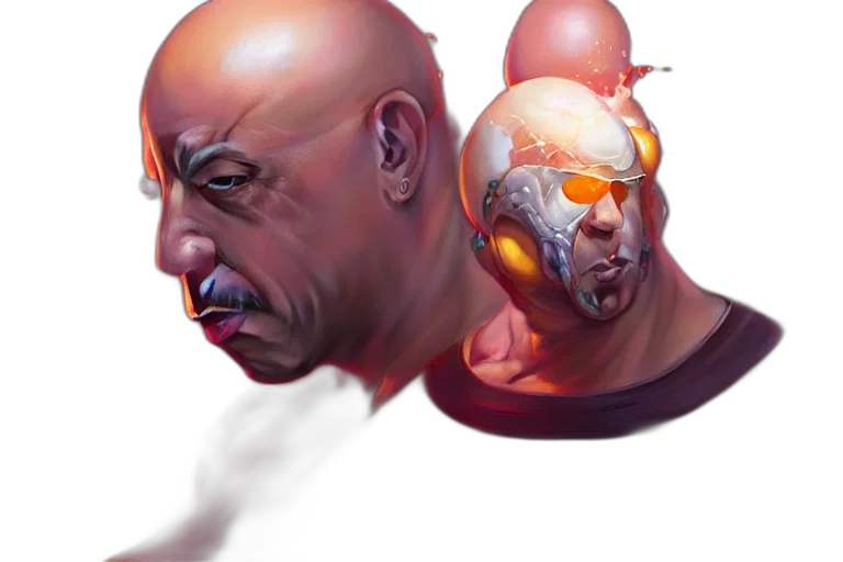 mask, face, creature, concept art, photorealistic, fantasy art, comic book art, outer space transparent PNG cut-out