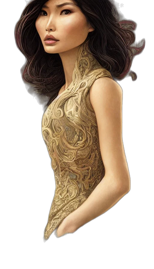 dress, hair, jewelry, crown transparent PNG cut-out