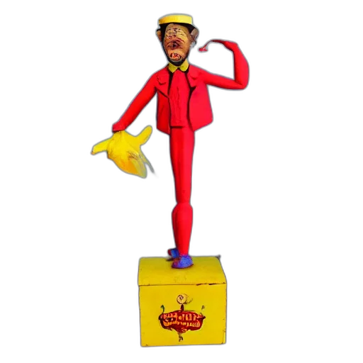 staff, hat, 3d render, cartoon, circus, freak, sculpture, toy transparent PNG cut-out