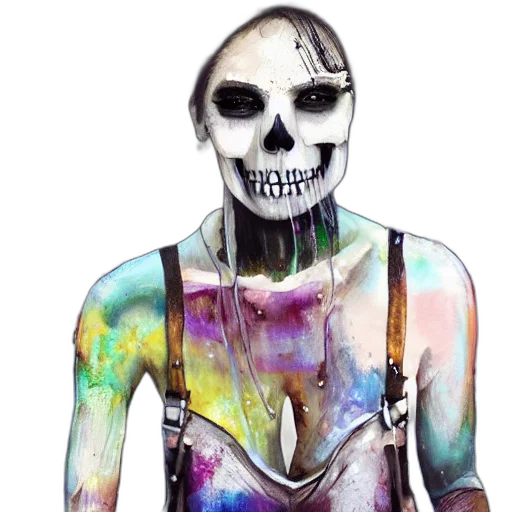 mask, face, staff, watercolor, concept art, fantasy art, comic book art, outer space transparent PNG cut-out