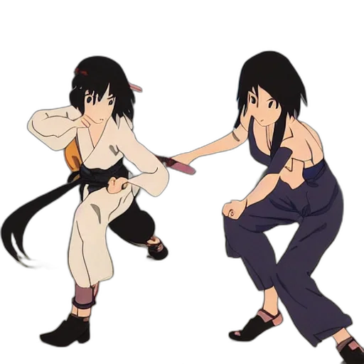 weapon, anime, concept art, cartoon, pixel art, fire, two, female transparent PNG cut-out