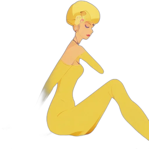 dress, hair, concept art, 3d render transparent PNG cut-out