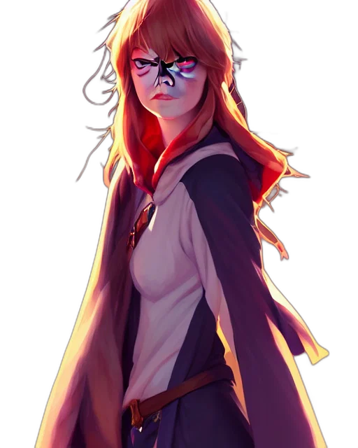 jacket, staff, weapon, anime, concept art, comic book art, fantasy art, neon lights transparent PNG cut-out
