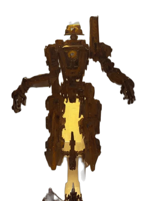 robot, staff, creature, weapon, concept art, pixel art, 3d render, fantasy art transparent PNG cut-out