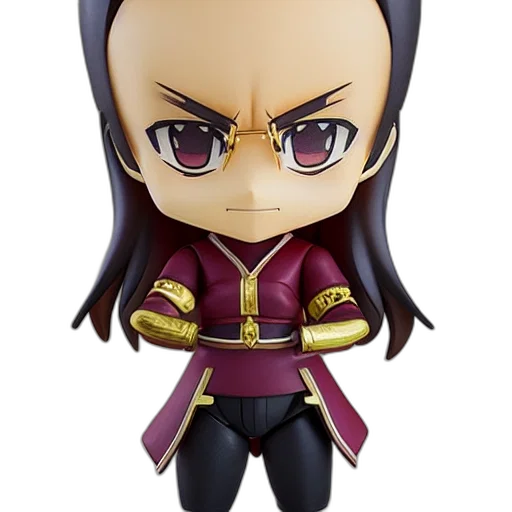 3d render, cartoon, anime, concept art, nendoroid, shang, tsung, figurine transparent PNG cut-out