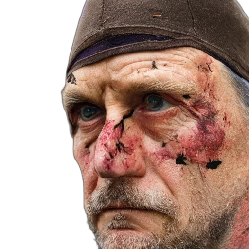 face, hat, mask, photorealistic transparent PNG cut-out