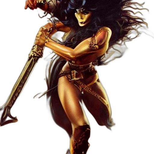 comic book art, fantasy art, concept art, frank, frazetta, oil, painting, beautiful transparent PNG cut-out