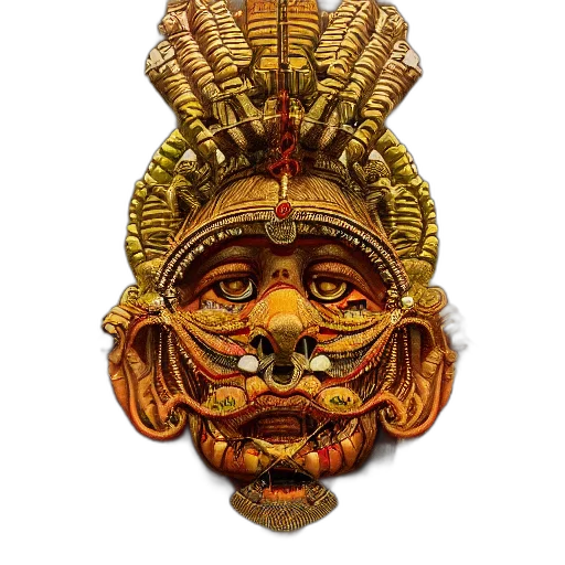 mask, staff, face, jewelry transparent PNG cut-out