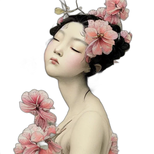 flower, photorealistic, oil painting, watercolor, fantasy art, pastel, highly, detailed transparent PNG cut-out
