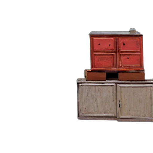 furniture, 3d render, red, earth tones, side, road transparent PNG cut-out