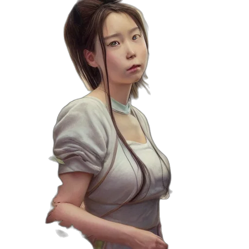 staff, dress, face, robot, concept art, fantasy art, photorealistic, oil painting transparent PNG cut-out