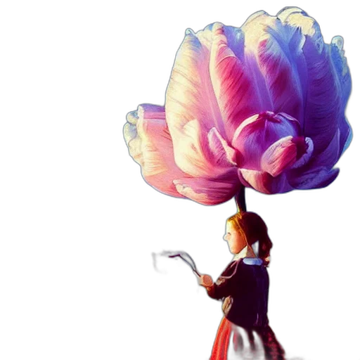 flower, umbrella, crown, watercolor transparent PNG cut-out