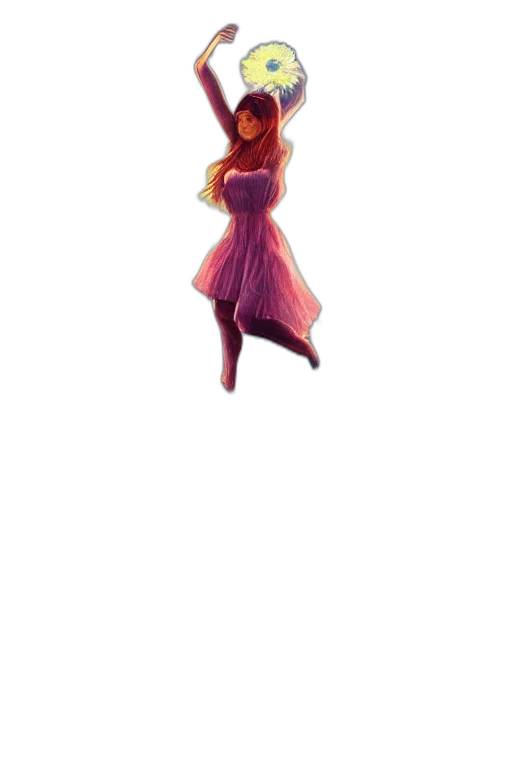 dress, hair, creature, staff, 3d render, concept art, pixel art, cartoon transparent PNG cut-out