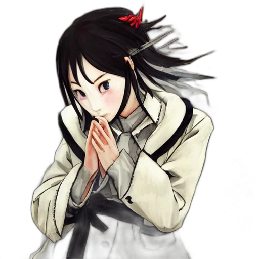 staff, jacket, flower, weapon transparent PNG cut-out