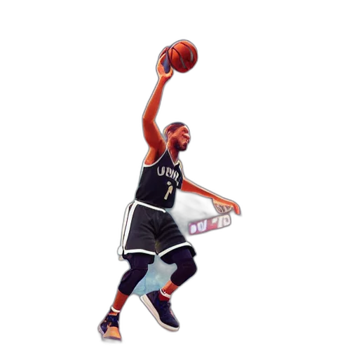 concept art, pixel art, 3d render, cartoon, steve, curry, basketball, player transparent PNG cut-out