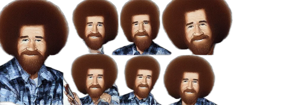 hair, bob, ross, portraits transparent PNG cut-out