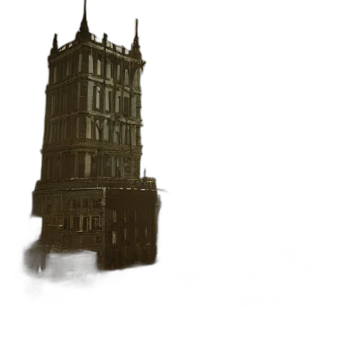 building, crown, dress, concept art, fantasy art, pixel art, 3d render, fog transparent PNG cut-out