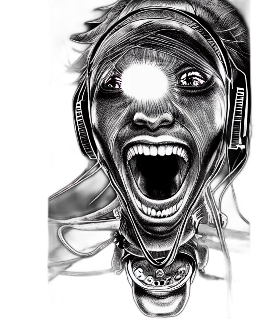 face, mask, comic book art, concept art, pencil sketch, cyberpunk, very, intricate transparent PNG cut-out