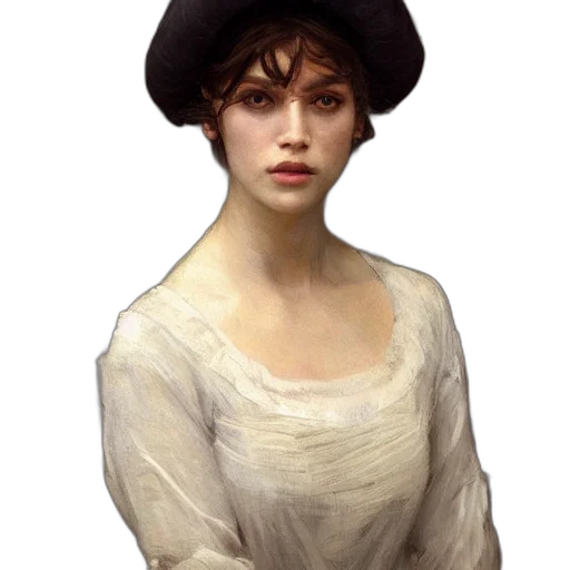 hat, face, dress, crown, oil painting, photorealistic, fantasy art, concept art transparent PNG cut-out