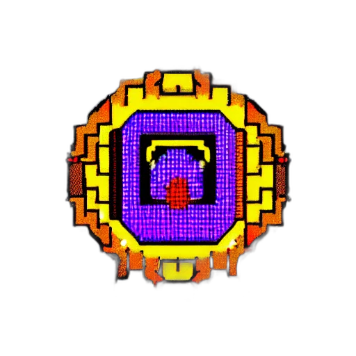 jewelry, crown, robot, weapon, pixel art, 3d render, concept art, vaporwave transparent PNG cut-out