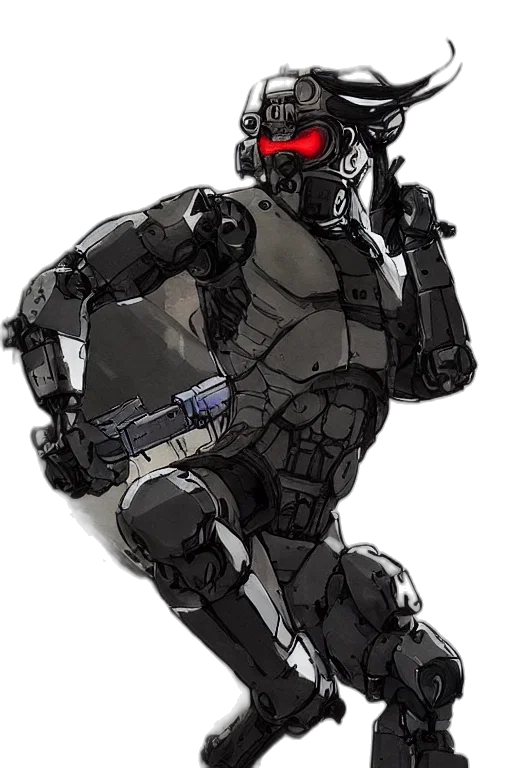 robot, weapon, concept art, pixel art transparent PNG cut-out