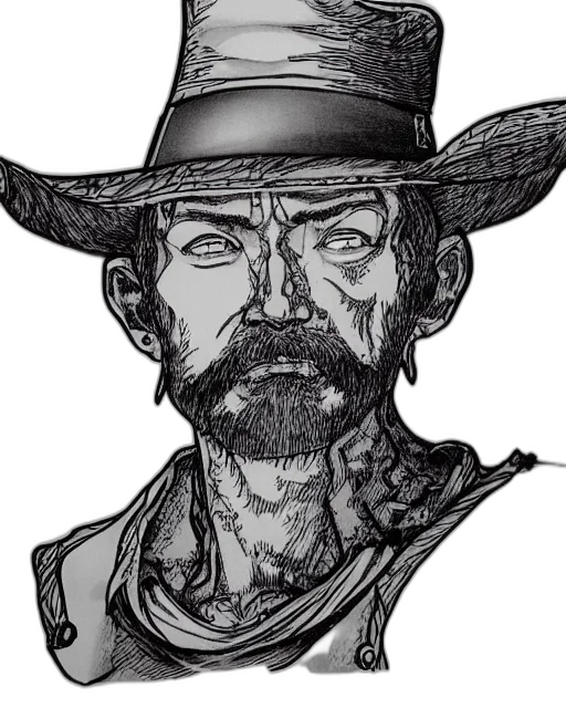 hat, staff, face, comic book art transparent PNG cut-out