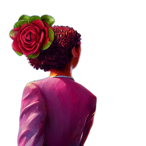 crown, flower, dress, jacket, photorealistic, 3d render, concept art, oil painting transparent PNG cut-out