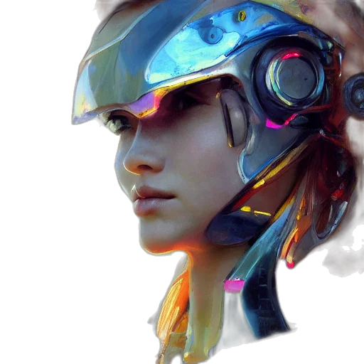 robot, face, mask, cyberpunk transparent PNG cut-out