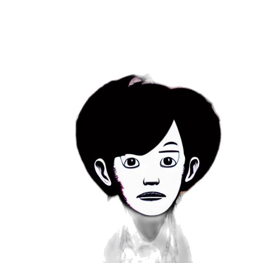 face, robot, creature, hair, cartoon, anime, 3d render, concept art transparent PNG cut-out