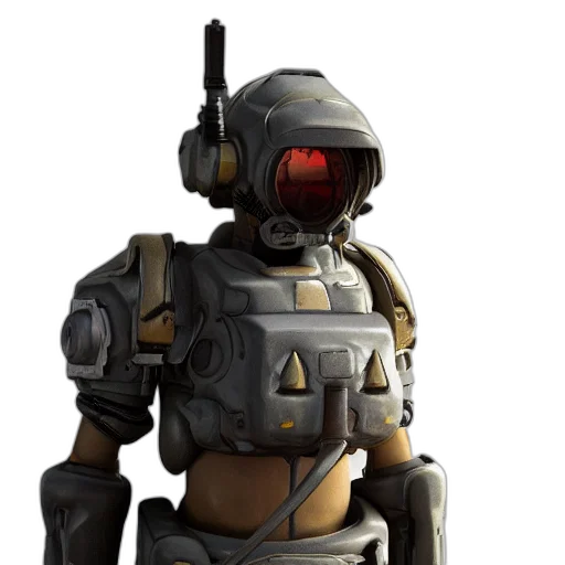robot, weapon, jacket, staff transparent PNG cut-out