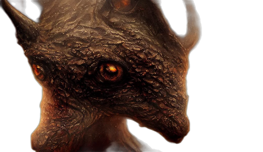 dragon, creature, face, animal, concept art, photorealistic, fantasy art, 3d render transparent PNG cut-out
