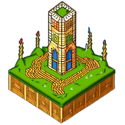 building, crown, jewelry, furniture, pixel art, concept art, 3d render, fantasy art transparent PNG cut-out
