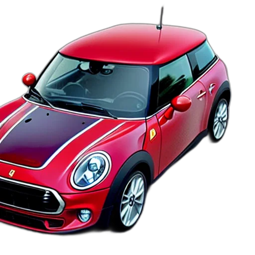 car, 3d render, photorealistic, mini transparent PNG cut-out