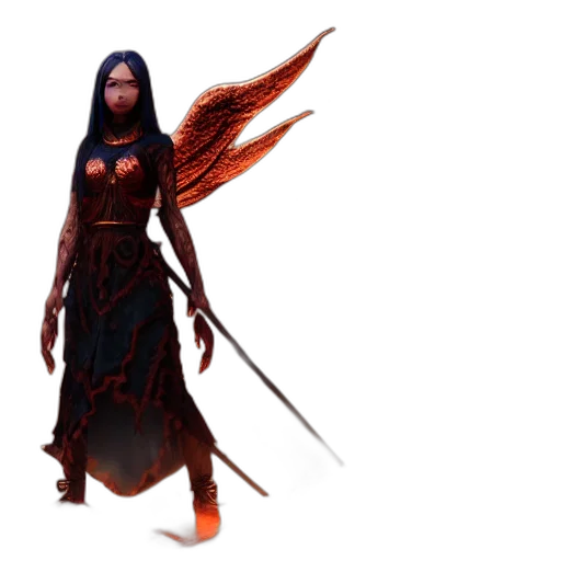 dress, staff, concept art, fantasy art transparent PNG cut-out