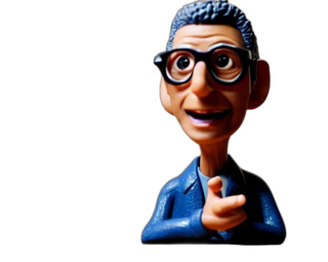 staff, cartoon, 3d render, photorealistic, concept art, jeff, goldblum, figurine transparent PNG cut-out