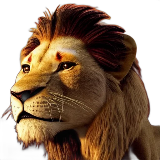 animal, crown, hair, 3d render, photorealistic, concept art, fantasy art, johnny transparent PNG cut-out